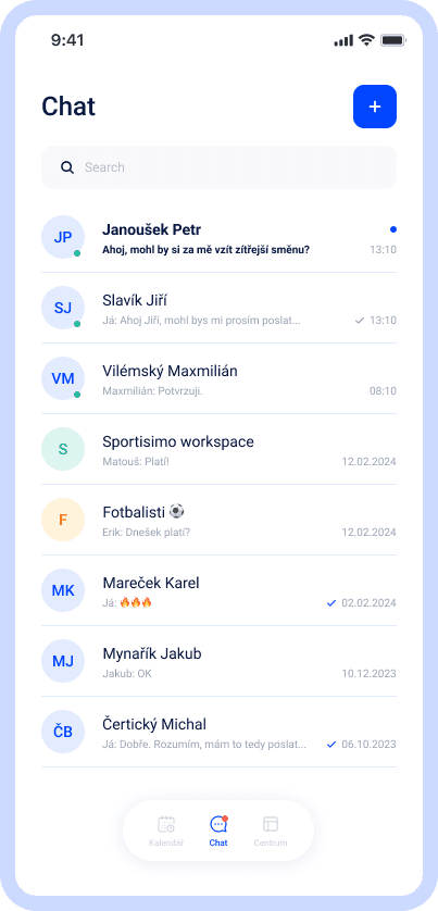 Messages from your team in the same place