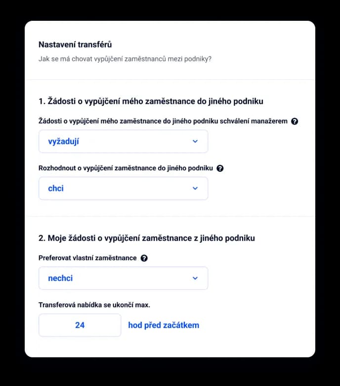 Zapůjčení lidí mezi pobočkami bez stresu