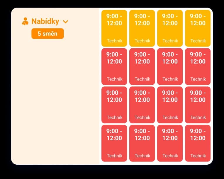 Overview of open shift offers in Dayswaps